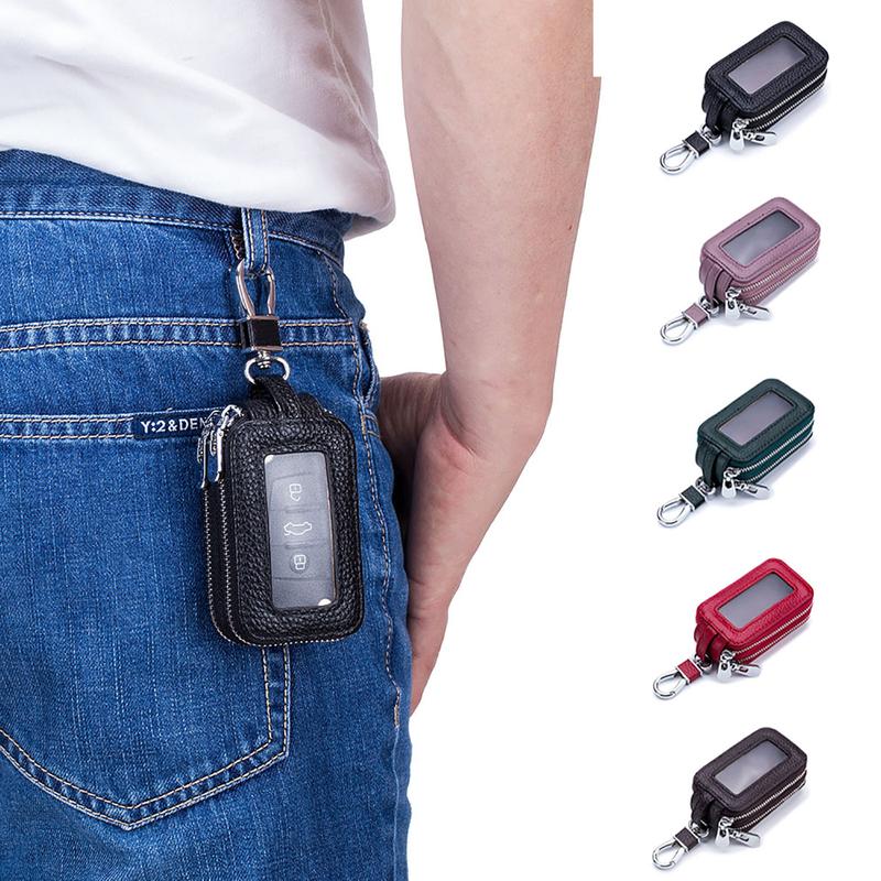 Product Introduction of Vỏ Chìa Khóa Ô Tô Hai Lớp Đa Chức Năng, Thật, Có Khóa Kéo, Vỏ Chìa Khóa Unisex, Vỏ Chìa Khóa Cửa Sổ Gương Trong Suốt Móc Khoá 14