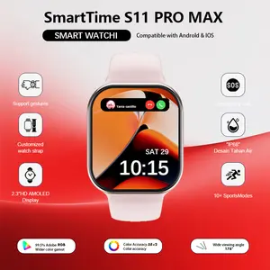 NFC GPS Smart Watch 11 Pro Max 10 Pro Max  Original - Layar AMOLED 2.2" Tahan Air Panggilan Bluetooth Pengisian Nirkabel + Wallpaper Gratis