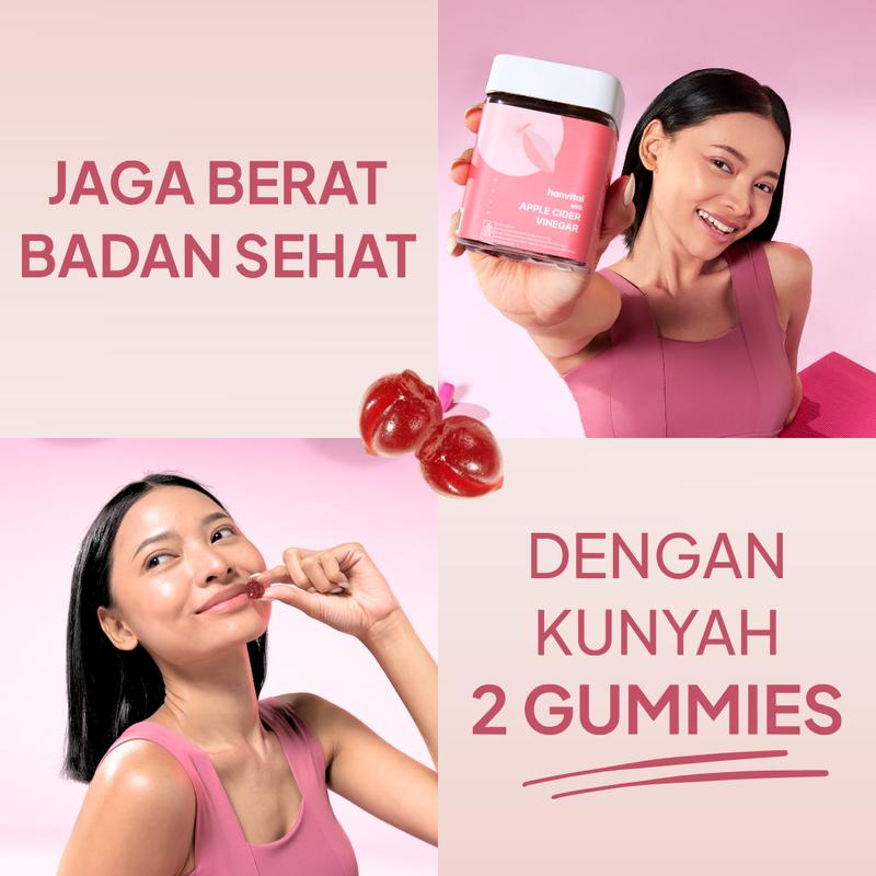 Hanvital Apple Cider Vinegar, Pomegranate, Mulberry Gummies - VEGAN, Non GMO, Gluten FREE, & Gelatin FREE - 10 GUMMIES 3