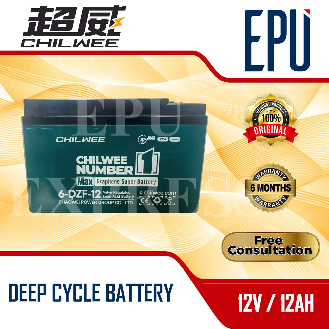Chilwee Aki Selis 12V 12AH Aki Sepeda Listrik 12V 12AH Aki Motor Listrik Aki Chilwe Aki 12AH