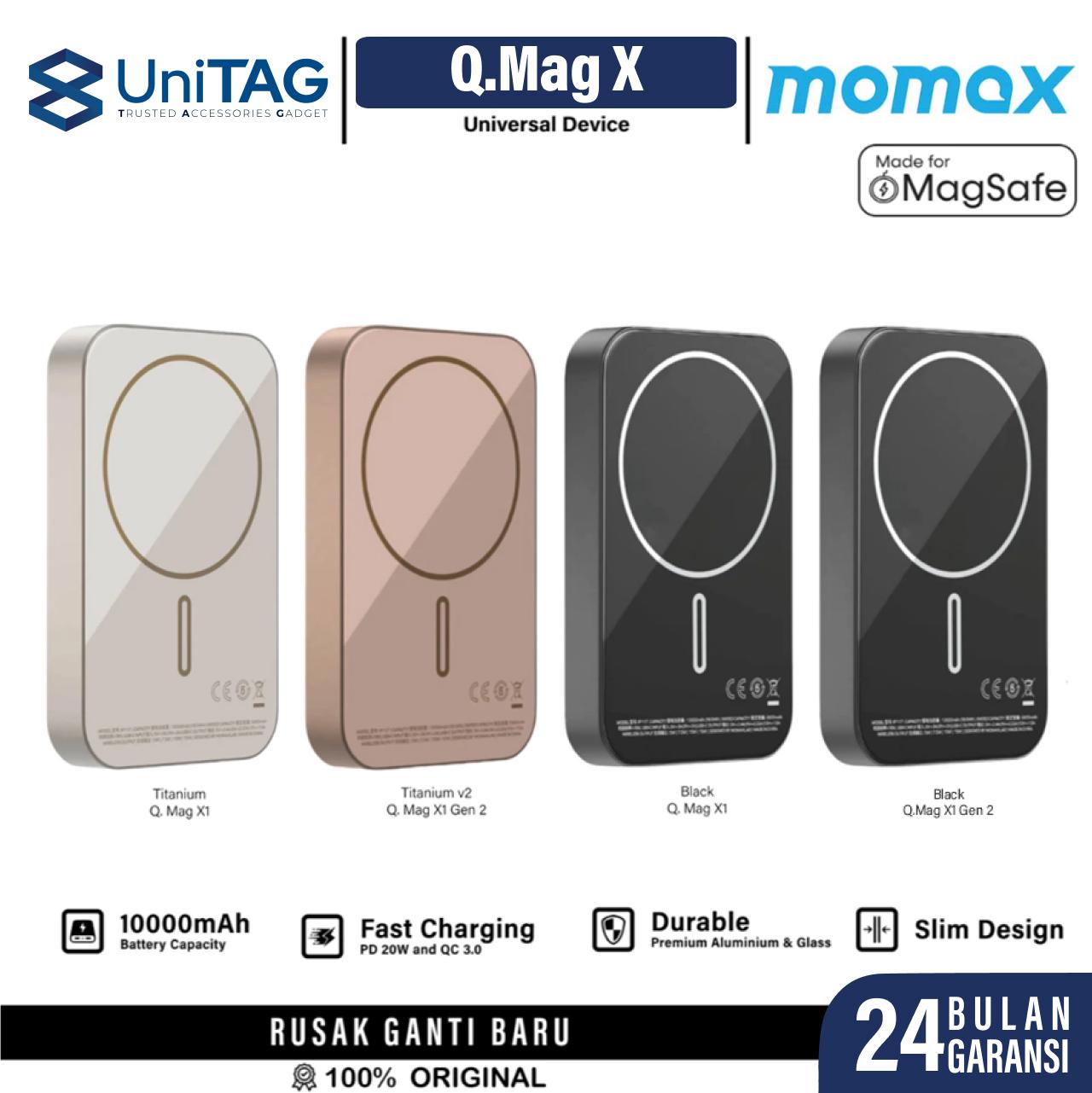 Momax Powerbank Magsafe 20000mAh 35W Q.Mag X2 Gen 2 - Titanium IP133E