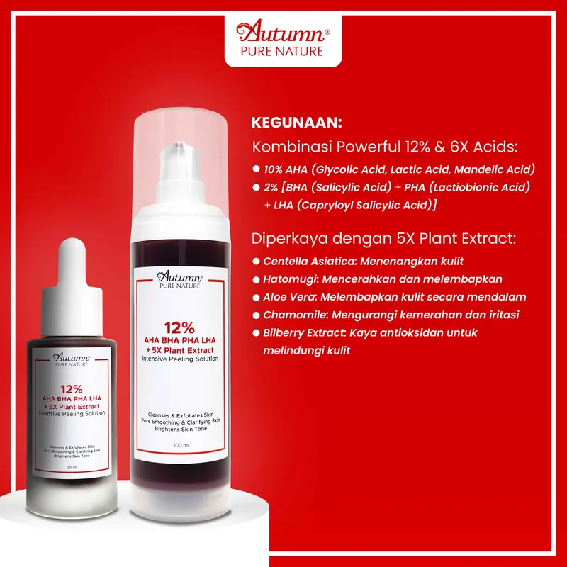 Autumn 12% AHA BHA PHA + 5X Plant Extract Intensive Peeling Solution 100ml 1