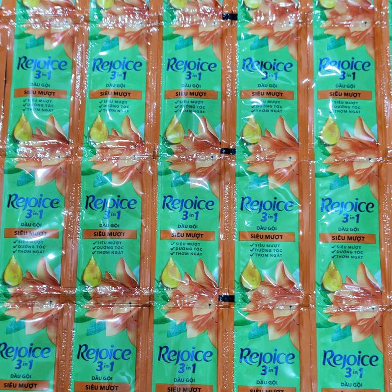 Combo 5 Dây DẦU GỘI hoặc DẦU XẢ Siêu Mượt Rejoice, dây 10 gói hoặc 12 gói tùy đợt hàng của công ty