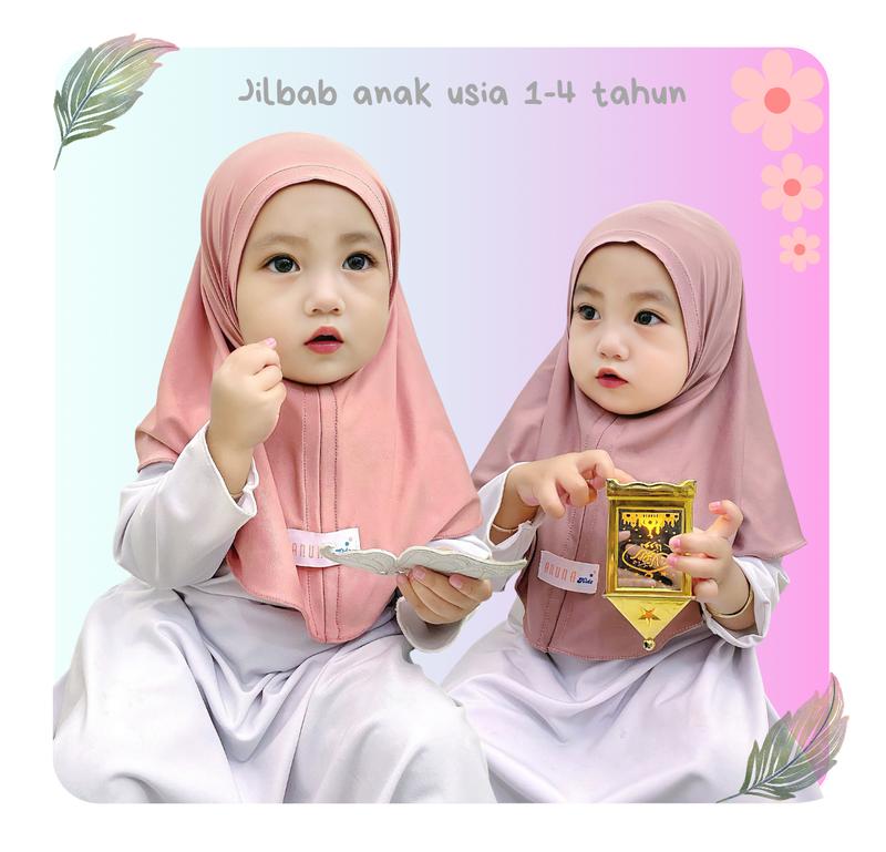 Kerudung Anak TK Usia 1-4 Tahun - Jilbab Hijab Instan Anak Jersey, Lembut dan Nyaman 1