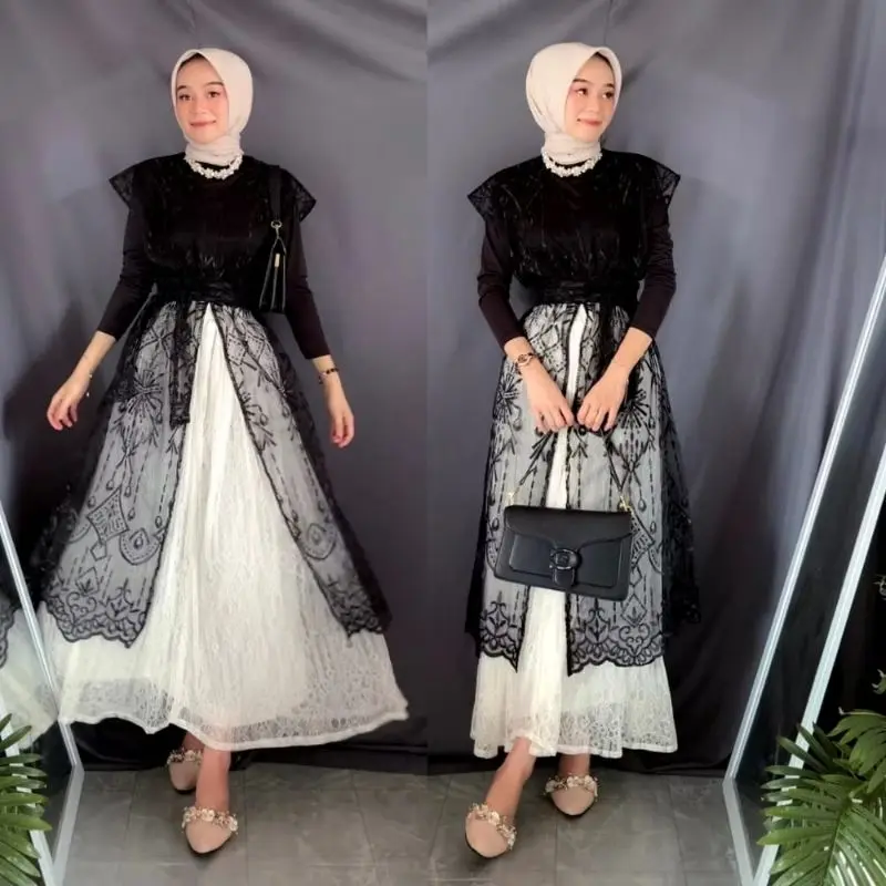 Outer Tunik Brokat Kondangan Long Vest Brukat Kupu Kupu Series Wisuda Baju Hari Raya