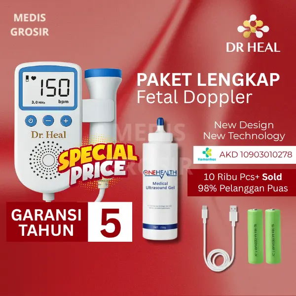 SPECIAL PRICE Dr Heal Fetal Doppler Alat Deteksi Jantung Janin Bayi Fetal Doppler Heartrate Monitor