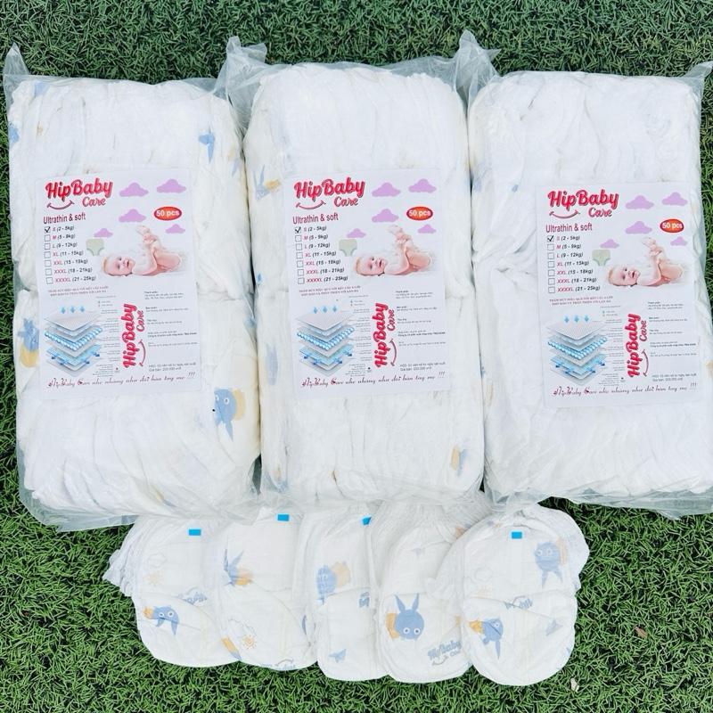 combo 3 bịch 150 miếng bỉm hipBaby phiên bản nâng cấp mềm mại dịu êm cho bé Voi