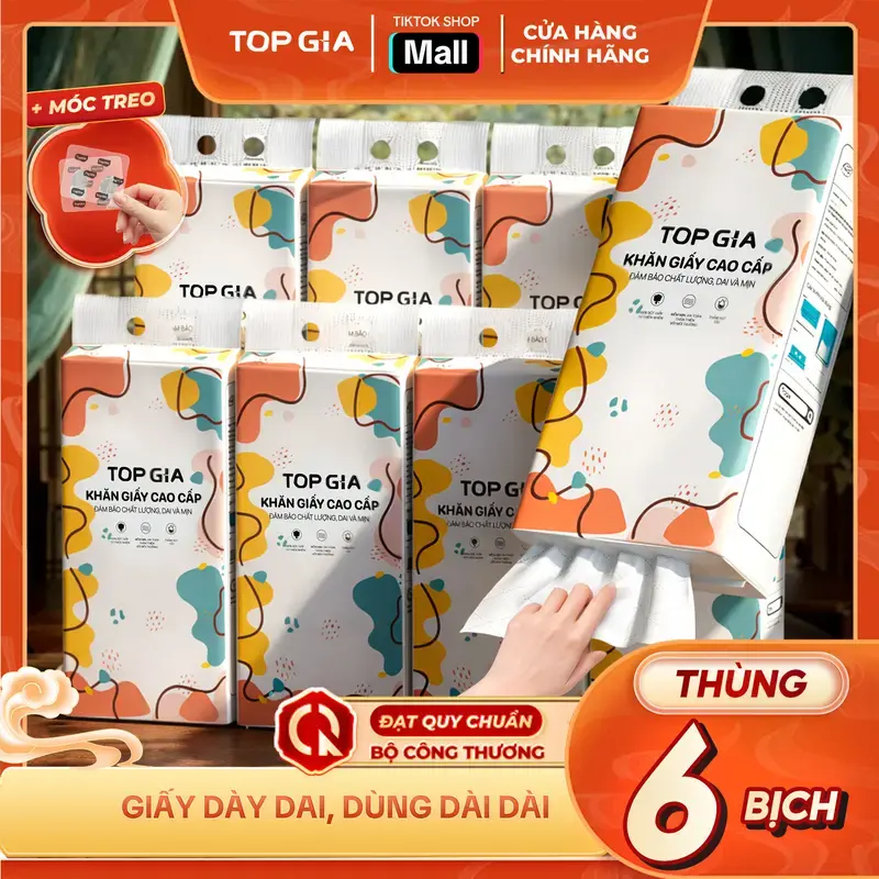 (GIẤY SIÊU TO, KHỔNG LỒ) COMBO 6 bịch khăn giấy CỠ ĐẠI đa sắc treo tường (tặng móc treo tường) Giấy Ăn rút an toàn lành tính, giấy rút đa năng treo tường ĐẠT QUY CHUẨN CỦA BỘ CÔNG THƯƠNG - ĐA KHO RDS17 Khăn giấy cao Khăn Giấy Rút