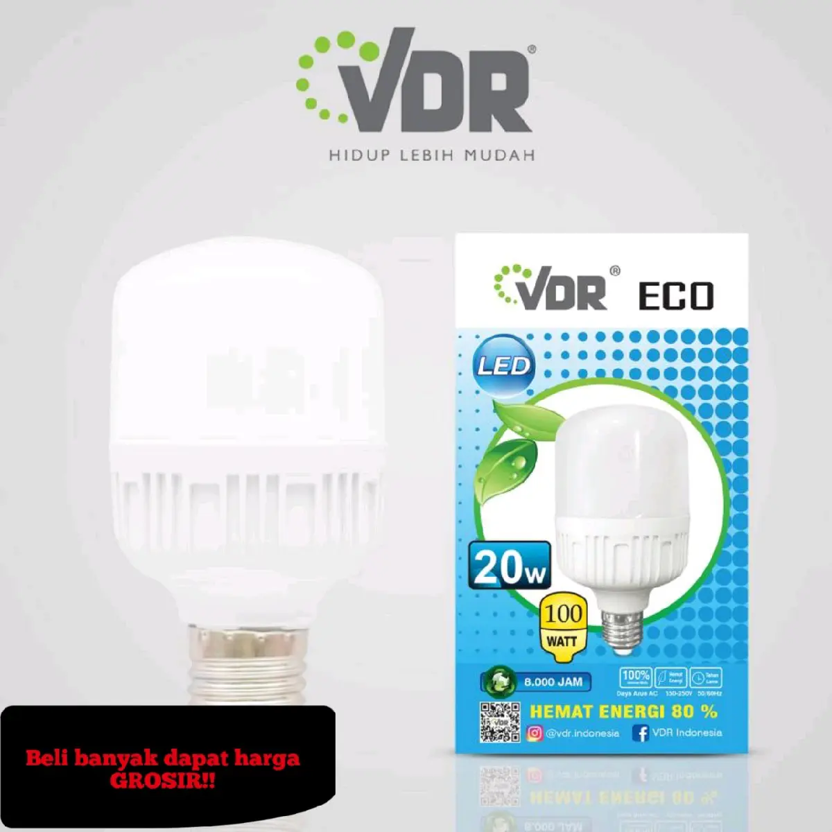 Lampu LED Capsule VDR ECO Bright 20 Watt Putih E27
