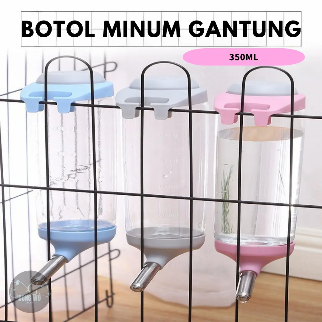 DONGWU TEMPAT MINUM BOTOL HEWAN GANTUNG KANDANG ANJING KUCING 400Ml