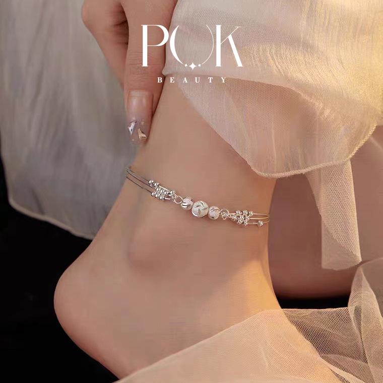 Lắc Chân Cho Nữ Hạt May Mắn Năm Mới Lắc Chân Nhiều Lớp Làm Bằng Thép Titan Không Gỉ Không Phai Màu Thời Trang Thích Hợp Mặc Hàng Ngày Một Mảnh Mang Lại May Mắn