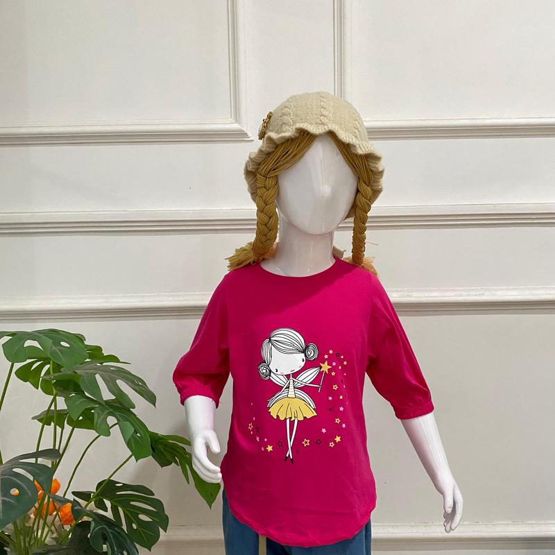 atasan anak usia 3-12 tahun baju blouse tangan 3/4 bahan cotton combed Fashion 2