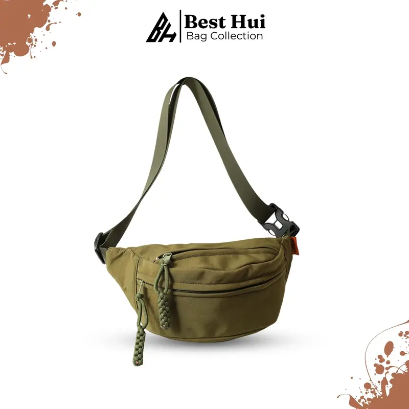 Tas Pinggang Fashion Wanita Trendy / Tas Wanita Bahan Nylon Waterproof / Tas Pinggang Wanita Kekinian Waistbag 0