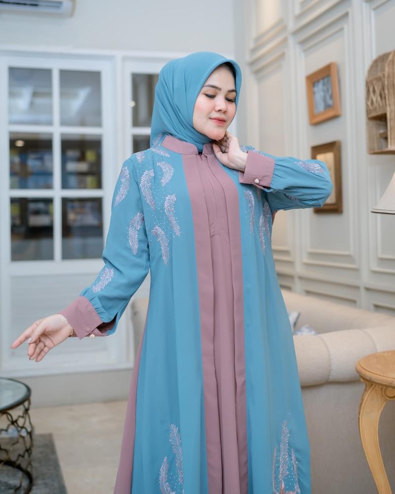 Product Introduction of Gamis terbaru                                             mat ceruti premium                                                  bordir 5