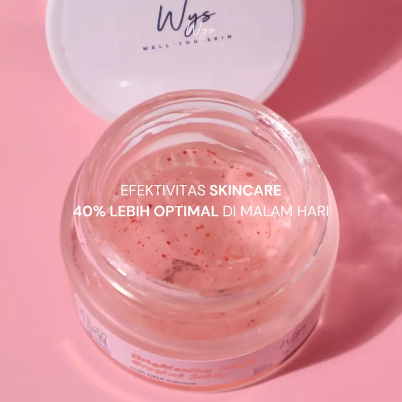 NIGHT CRYSTAL JELLY GROSIR | WYS WELL YOU SKIN Ceramide Moisturizer Niacinamide Mencerahkan Exfoliasi Wajah Berminyak Pelembab 3