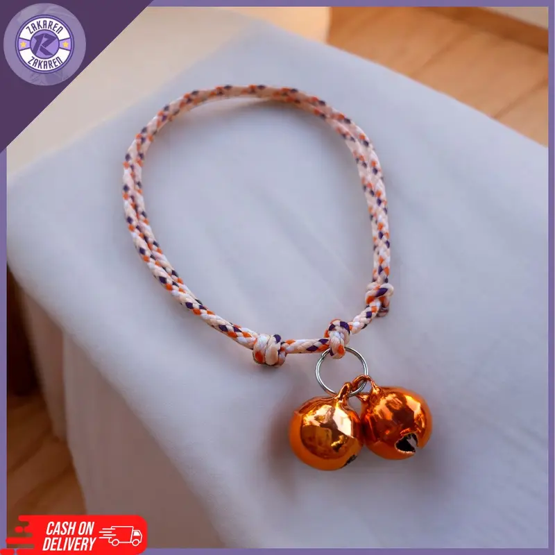 Grosir kalung kucing anti kutu dan jamur bahan prusik halus ringan di pakai bell nyaring 2 lonceng cocok untuk kitten dan junior 5