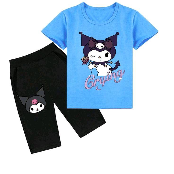Setelan Anak Perempuan Motif Kuromi untuk Usia 3-10 Tahun dari Katun - Cantik Fashion 5