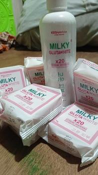 Product Review of 【COMBO】 MILKY GLUTAWHITE SOAP (1 BOX/10 BARS)+ MILKY GLUTAWHITE LOTION (250ml) I WHITENING I MOISTURIZING I BRIGHTENING I ANTlAGING I HELPS LIGHTEN SCARSS AND DARKSPOTS from T**i 2