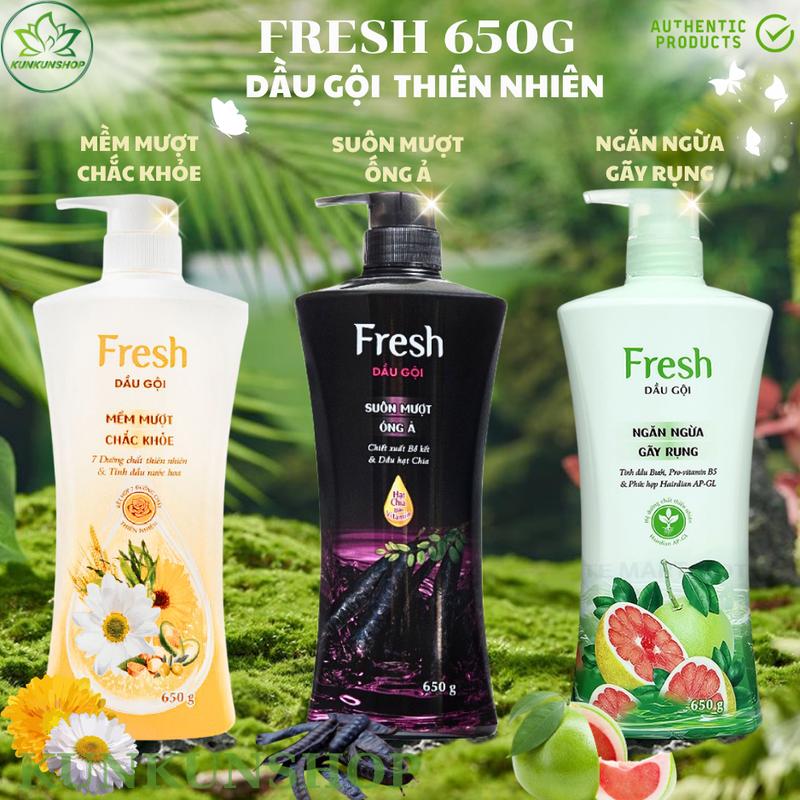 SCC Dầu Gội Bồ Kết Fresh Chai Vòi 650g Giảm Gây Rụng Mọc Tóc Cấp Ẩm Sạch Sâu Da Đầu Cung Cấp Vitamin Tóc Chắc Khỏe