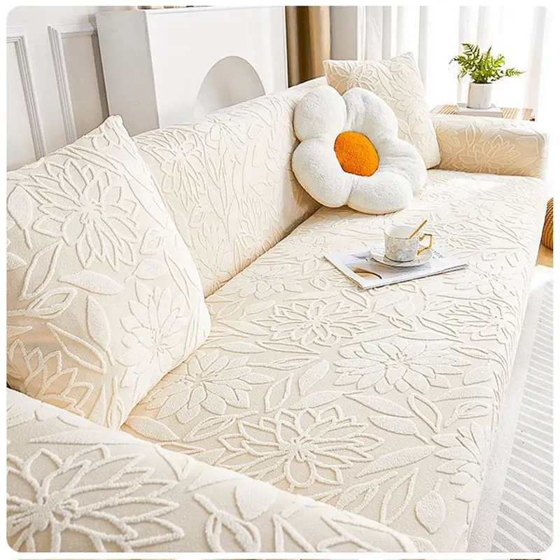 Bọc Ghế Sofa, Chất Liệu Nhung Jacquard, Tất Cả Các Mùa, Chống Mèo Cào, Bọc Trượt, Cho Phòng Khách, Bọc Đi Gác Góc 1 / 2 / 3 / 4 chỗ ngồi 5
