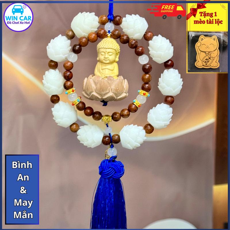 Khánh treo xe Phật Thích Ca 10 liên hoa - Khánh Vip, trang trí ô tô, xe hơi , mang lại may mắn - bình an, decor Nội Thất xe