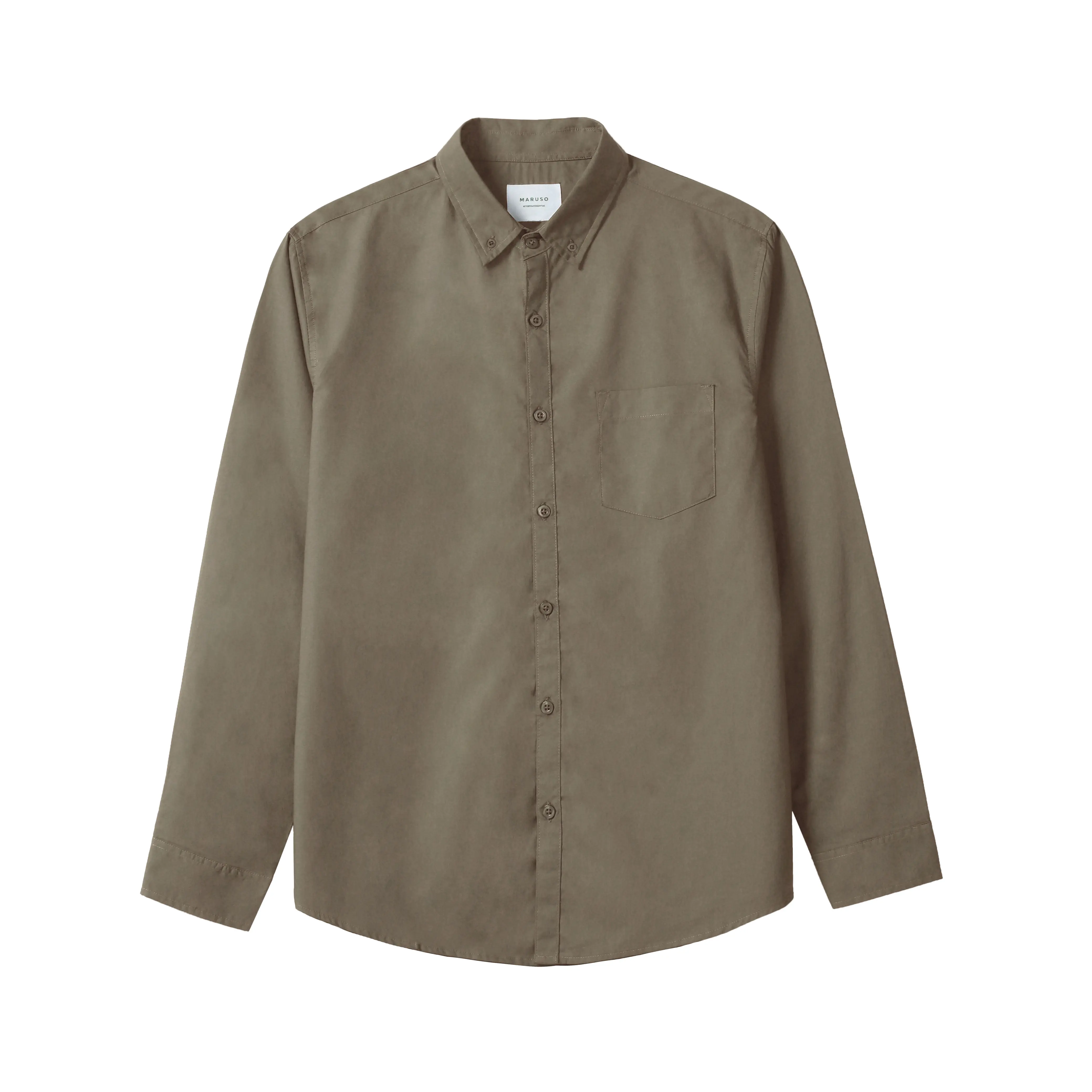 MARUSO Kemeja Tangan Panjang Basic Olive CATCHY#1 Katun Casual Formal Pria Baju Kantor