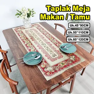 NEWROOM88 Taplak Meja Ruang Tamu PVC Ukuran 45x90cm 50x100 60x120CM Waterproof Anti Air Anti Minyak Kualitas Premium (D9-1A/B/C)
