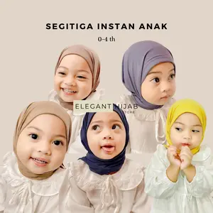 Hijab Segitiga Instan Anak (0-4th) Spandex Jersey Premium I CAMILA I Pashmina Instan Anak Kerudung Hijab