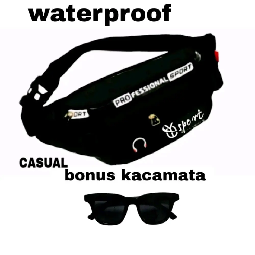 Tas SLEMPANG pria wanita anti air SET KACAMATA Tas distro WATERPROOF bag tas dada tas pinggang keren cowok crossbody premium