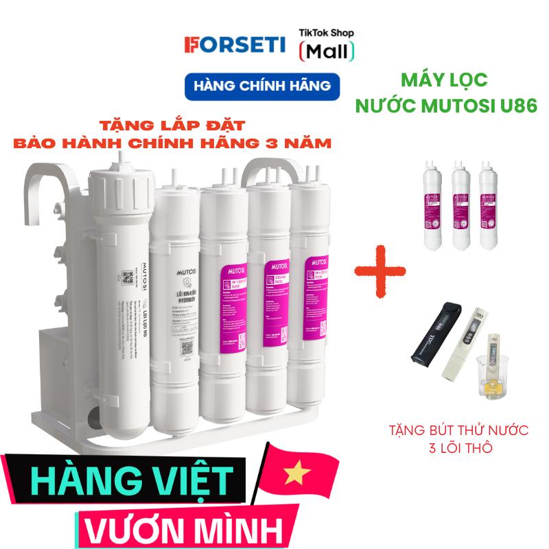 Mutosi Máy Lọc Nước Để Gầm Ion Kiềm Hydrogen MP-U86 - 11 Lõi Lọc Hiện Đại - pH 8-9.5 - 36 Tháng Bảo Hành - Bộ Quà Tặng Bút TDS & Bộ 123