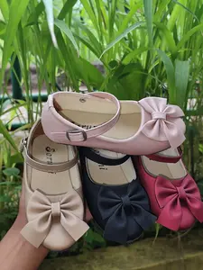 Luvee Shoes - Sepatu Pesta Anak Cewek Bahan Meera Model Dasi Kupu-Kupu | Flatshoes Anak Perempuan Elegant Glossy - Sepatu Kondangan Lucu