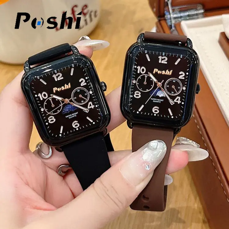 Đồng Hồ Thanh Lịch, Dành Cho Nữ, Chống Nước, Thời Trang, Đồng Hồ Đeo Tay Silicon, POSHI
