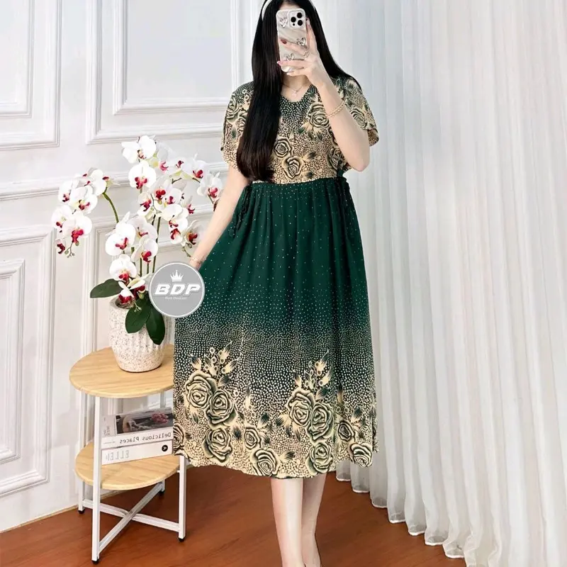 Daster Chibi Luna Rayon Premium Grade A Tebal halus adem murah busui resleting bumil dress homedress Wanita Midi Motif Kimono Pendek Tidur Panjang tali samping 4