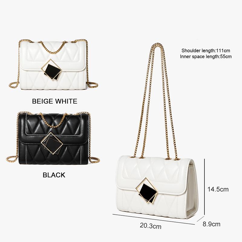 NALANDU Tas Rantai Wanita ELEGAN [Multiway] - Tas Selempang Bahu Trendy, Kulit PU Berkualitas, Tas Kempyeng Modis