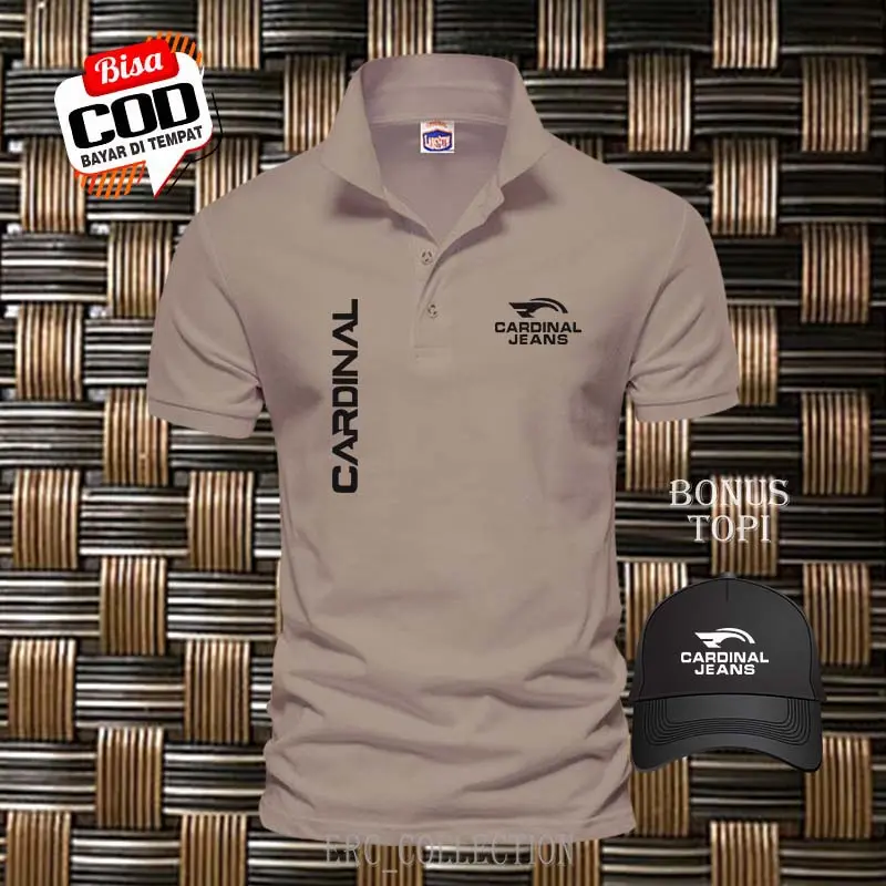 BARU ....!!! Kaos Polo Distro Lengan pendek >> Polo Shirt Distro Cardinal Jeans Kiri Kanan Hitam >> Bonus Topi > Baju Kaos Pria Dan Wanita Premium Quality