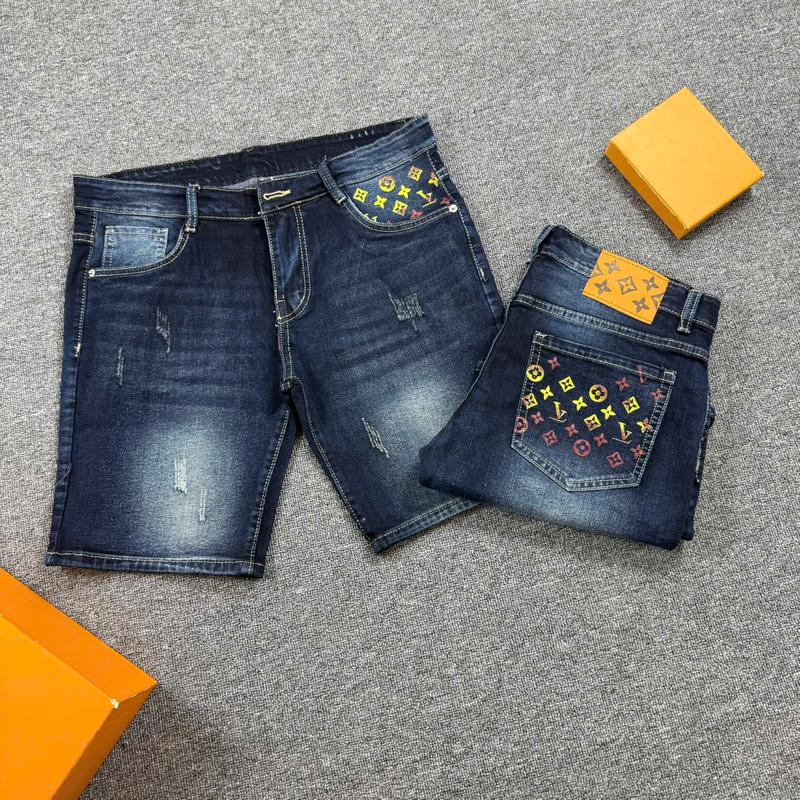 Quần Short Jean Nam Xanh Đen Loang In Túi Chất Denim Dày Dặn Co Giãn Nhẹ Phối Họa Tiết - Đứng Form Dễ Phối Đồ [Beauty Store ]