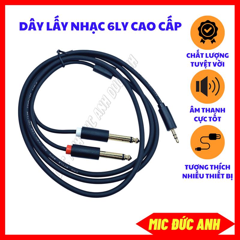 Dây Lấy Nhạc 2 Đầu 6ly Ra 3.5mm Sản Phẩm Chất Lượng Truyền Tín Hiệu Tốt Bảo Vệ Chống Nhiễu Sử Dụng Cho Loa Mixer Ampli