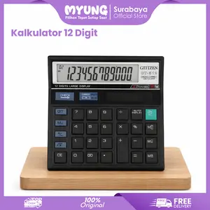 MYUNG Kalktulator 12 Digit GTTTZEN CT-512 / Calculator Check Dual 2 Power / Kalkulator Meja 12 Digit / Alat Hitung Hitam Elektronik