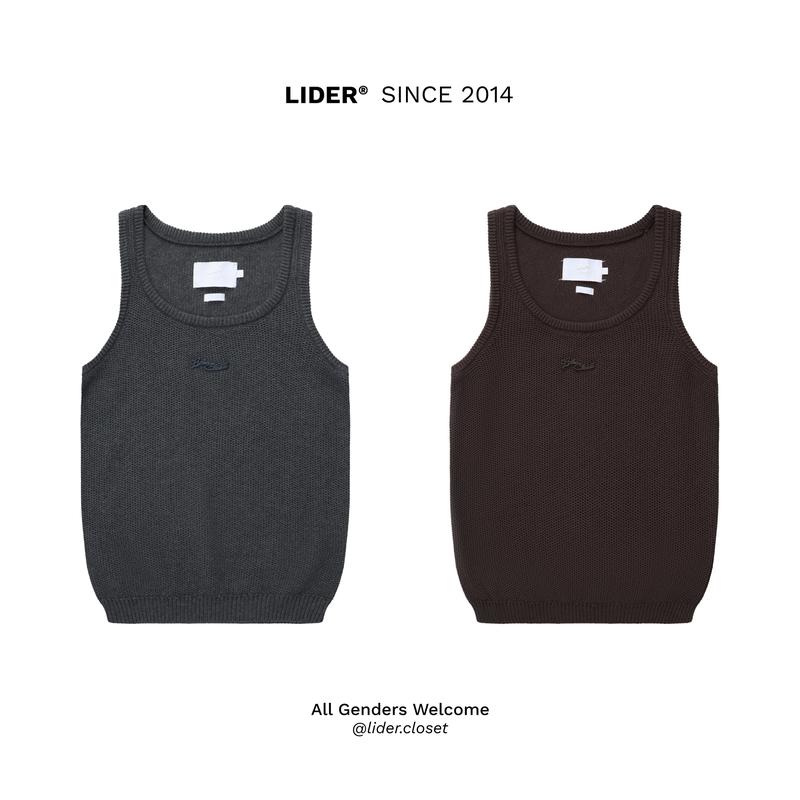 Áo Ba Lỗ Len Unisex LIDER STEEL KNIT TANK TOP - Brown Sugar / Moon Grey