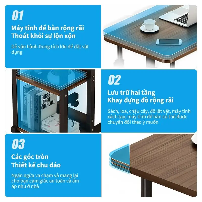 Bàn Làm Việc Bàn Học Thông Minh Đa Năng Bàn Nâng Hạ Chiều Cao Có Bánh Xe Di Chuyển Phù Hợp Mọi Không Gian 5
