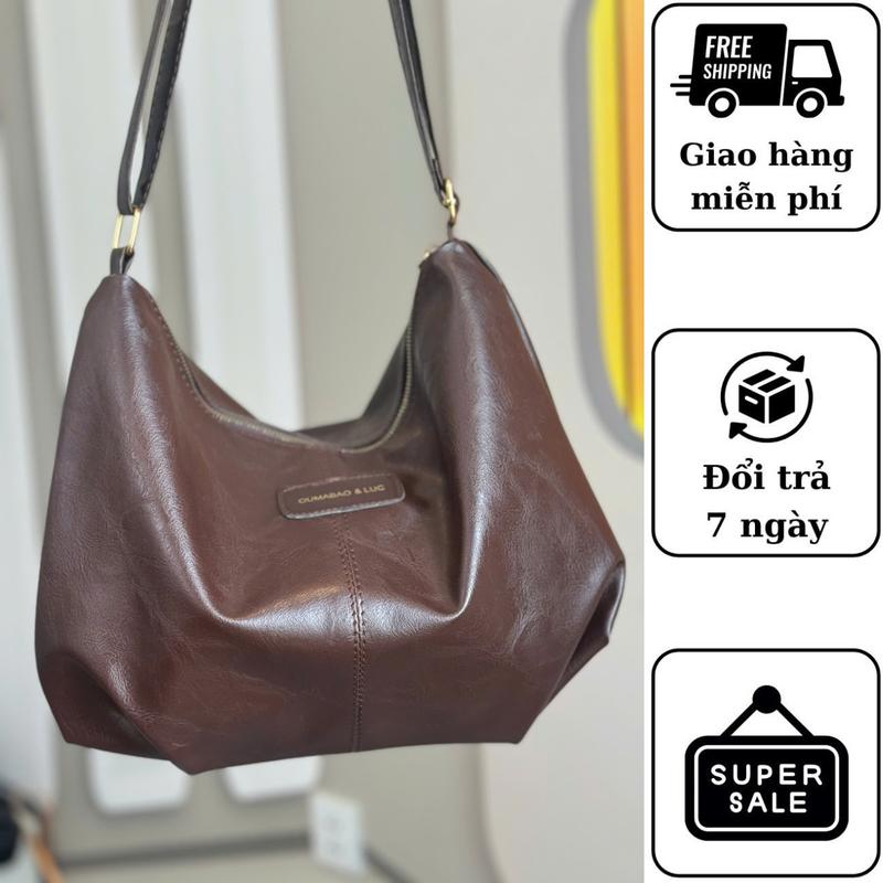 T10 Túi Tote Da Mềm Size Lớn Đeo Chéo Đeo Vai Đi Học Đi Làm Đựng Vừa Laptop Kèm Móc Gấu - Xưởng Túi Xách VN