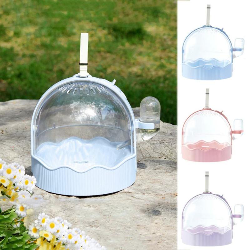 Pet Outdoor Carrier Breathable Hamster Carrying Cage Clear Flip Cover with Water Bottle Hamster Carrier Plastic Hamster Travel Cage Travel 1