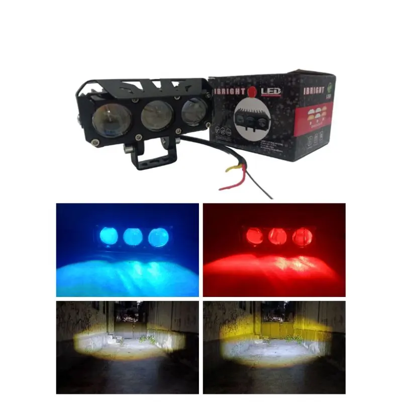 Lampu Tembak 3 Mata IBRIGHT Plus devil  dan senja full alumunium Waterproof premium CS1069 CS1070