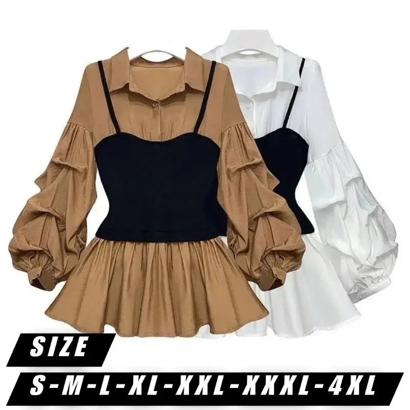 Disha Blouse Wanita Jombu - Atasan Kerja Elegant Big Size - UKURAN S-M-L-XL-XXL-XXXL-4XL - Baju Kantoran Wanita Oversize - Bahan Rayon Katun Knit - Kancing - Nyaman kemeja  korean style