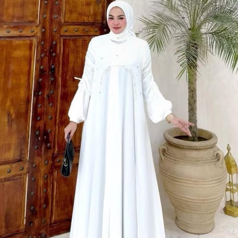Elora Set Dress 2in1 Gamis Muslim Kondangan Matt Ceruty Babydoll Apk Payet Premium Nyaman Wanita Dewasa Mewah Pesta Remaja Motif Lebaran Simple Ibu Panjang Formal Gaun 2