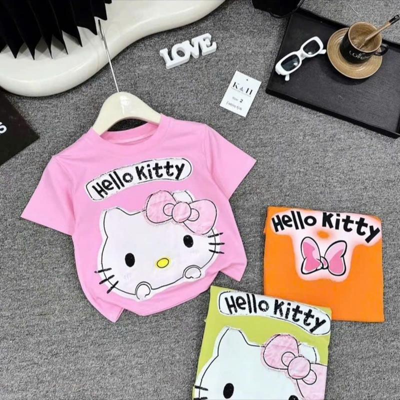 ( Áo Mẹ & Bé ) Áo Thun Trẻ Em cotton in Hình Helo kity Cho Bé Gái, Hình in Cao Tần Bền Đẹp 3