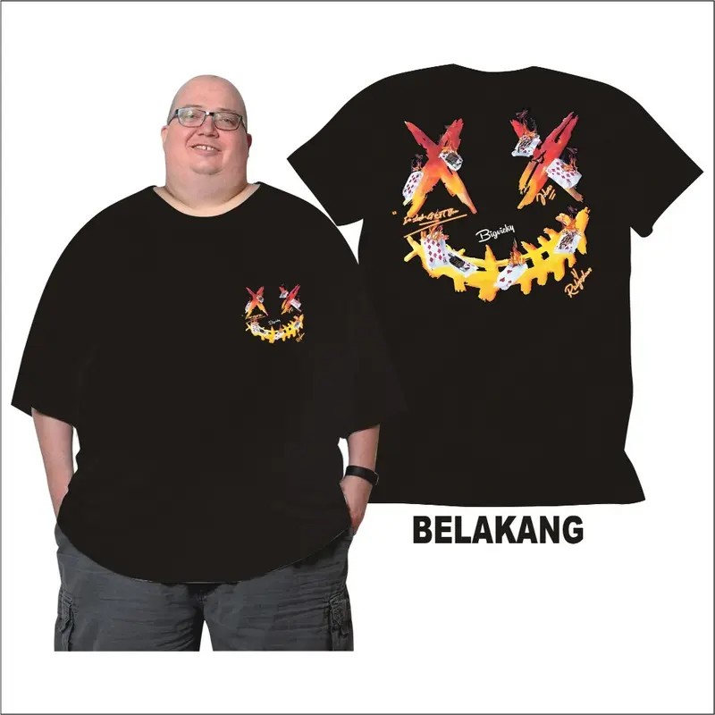 Jk  Bb 150 Kg Kaos Jumbo Big Size Dewasa X Card 2XL Sampai 7XL Pria Dan Wanita Bahan Semi Katun Combed 24s 0
