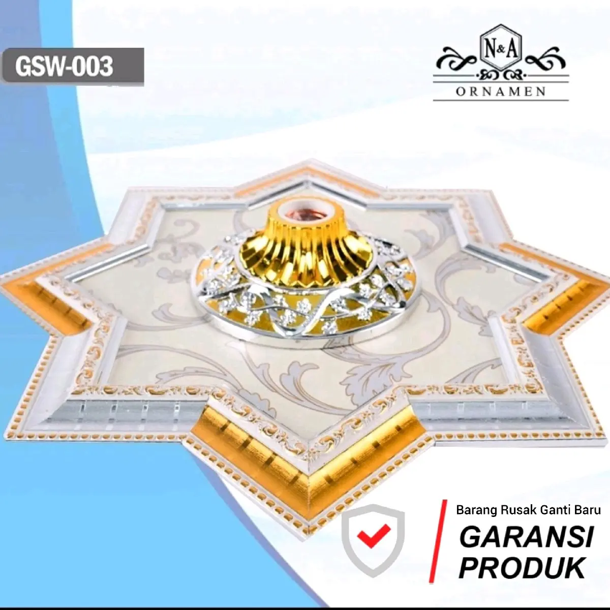 Ornamen Lampu 40X40 CM | Fitting Lampu Hias | Dekorasi Plafon Interior Rumah Pvc