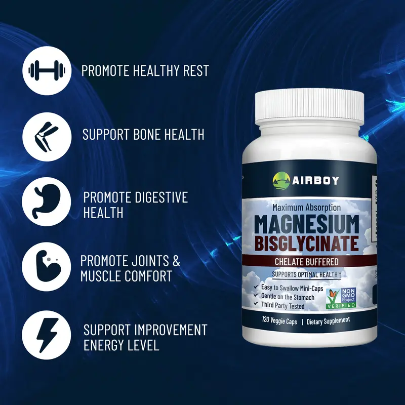 Magnesium Bisglycinate Chelate Buffered - Mudah Ditelan - 400 mg - Sangat Mudah Diserap - Mendukung Kesehatan - Non-GMO - 60, 120 Kapsul/Botol 7