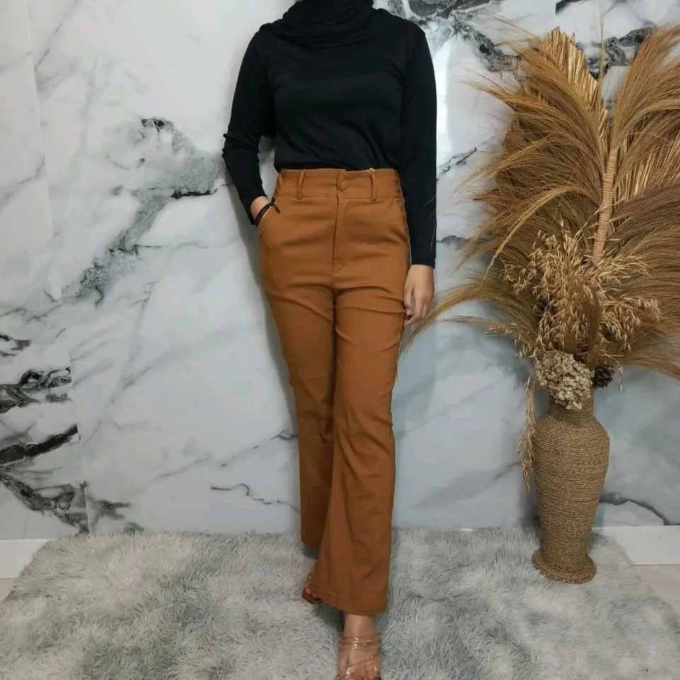New Celana Cutbray Bahan Soft Jeans Import Streach / Bahan Melar / Korean Style / Celana Panjang Wanita cut bray cutbray wanita High Karet